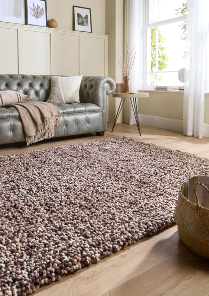 Origins Rocks Thick Tubular Pile Shaggy Rug Living Room Bedroom Hand Woven Soft Fluffy Luxurious Wool Area Rug