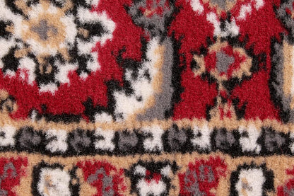Traditional Poly Esta Rug for Living Room, Bedroom, Hallway Kitchen – Classic Oriental Bordered Soft Durable Area Rug in Red
