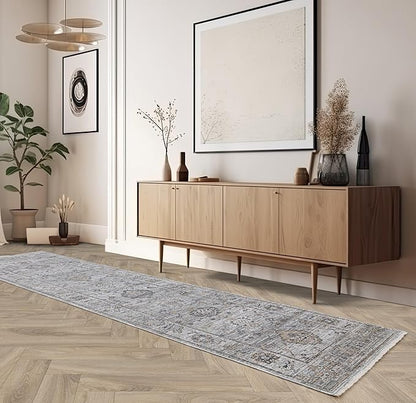 Jasper JA01 Blauer Läufer – Traditioneller Teppich im Antik-Stil, 67 x 240 cm