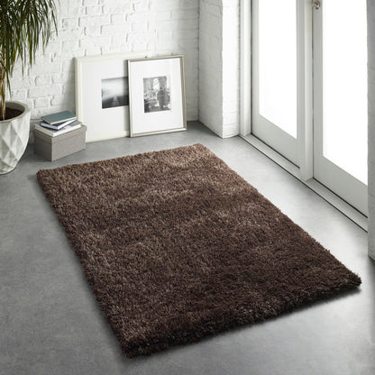 Hochfloriger Flurteppich für Schlafzimmer, Wohnzimmer, Nachttisch, flauschig, hochwertig, luxuriös, handgetuftet, seidig, einfarbig, weich, dicker Flor, fusselfrei, 67 x 200 cm (2'3" x 6'7")