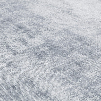 Blade Border Plain Viskose-Teppich – handgewebt, im Used-Look, hochglänzend, seidig weich, luxuriös
