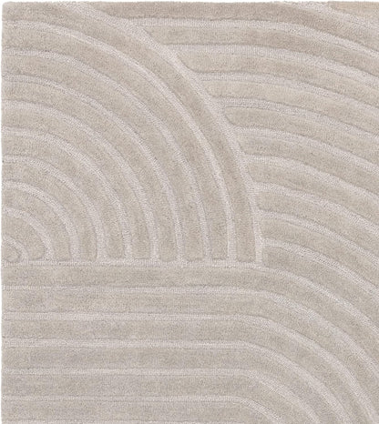 Hague Hand Made Wool Rug for Bedroom Dining Living Room Geometric Lines Tufted Modern Classic Soft Luxury Rug Silver