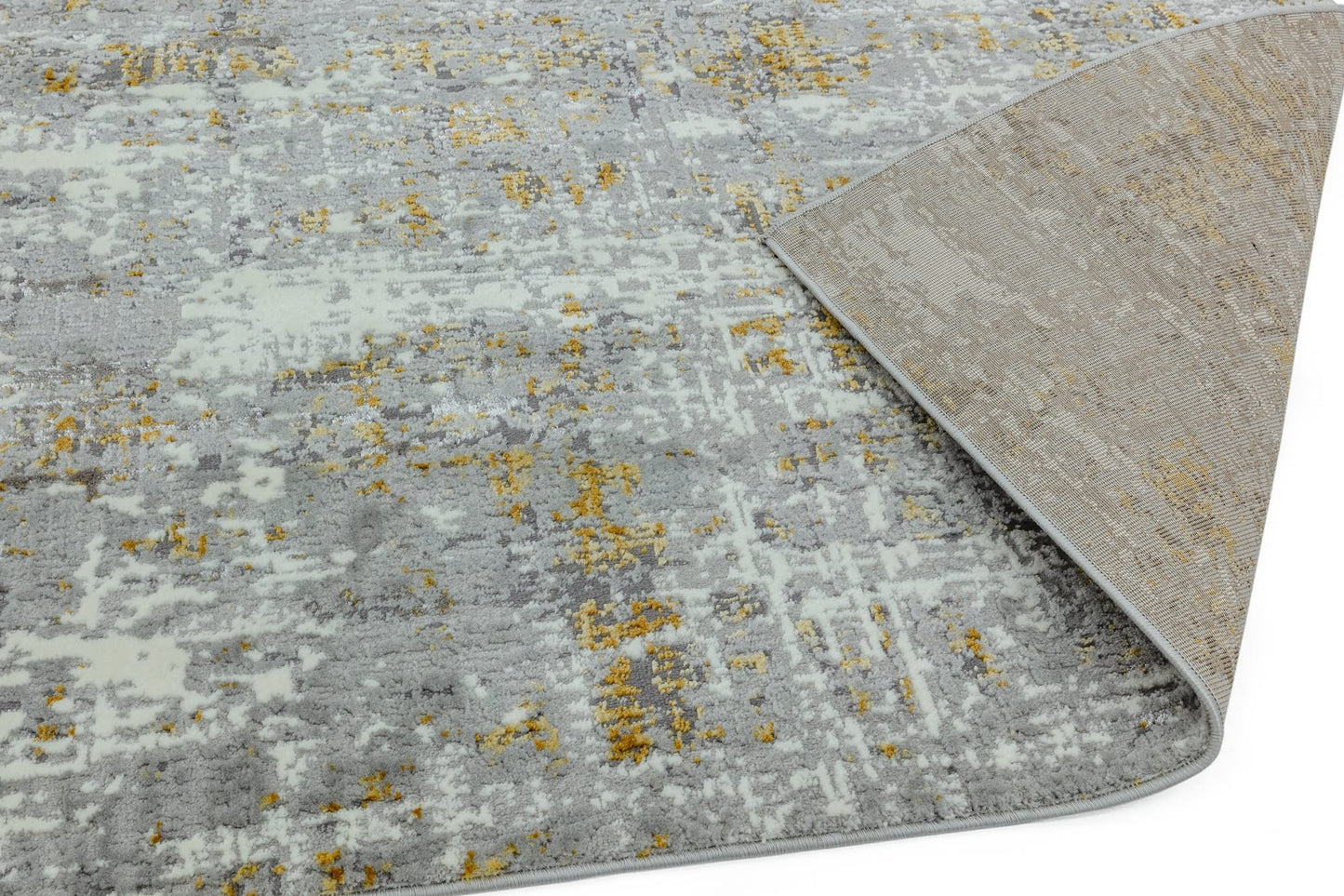 Orion Abstrakter Teppich, glänzendes metallisches Wonderlust-Design 