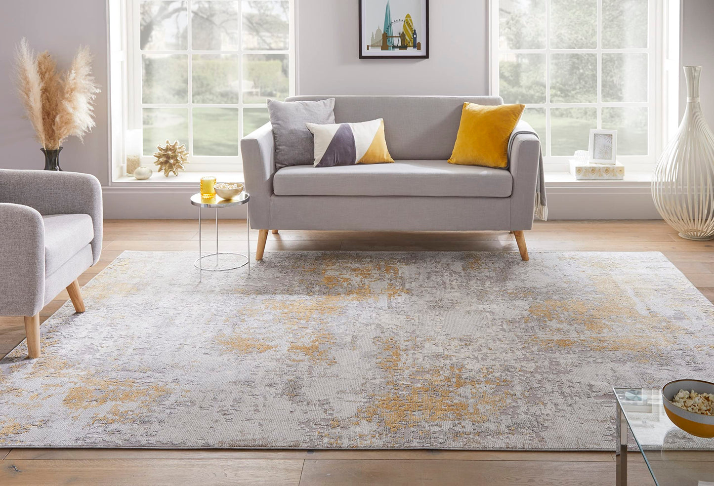 Lord of Rugs Rossa ROS03 Abstract Rug for Living Room Bedroom Carpet Bright Colourful Tones Soft Area Rug