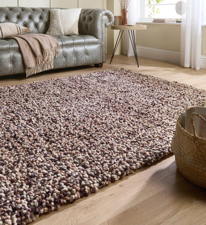 Origins Rocks Thick Tubular Pile Shaggy Rug Living Room Bedroom Hand Woven Soft Fluffy Luxurious Wool Area Rug