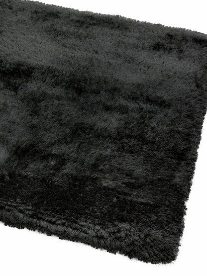Plüschiger Shaggy-Teppich für Wohnzimmer und Schlafzimmer, Hochflor, dick, flauschig, handgefertigt, fusselfrei, seidig, schimmernd, glänzend, einfarbig, Hochflor-Teppich