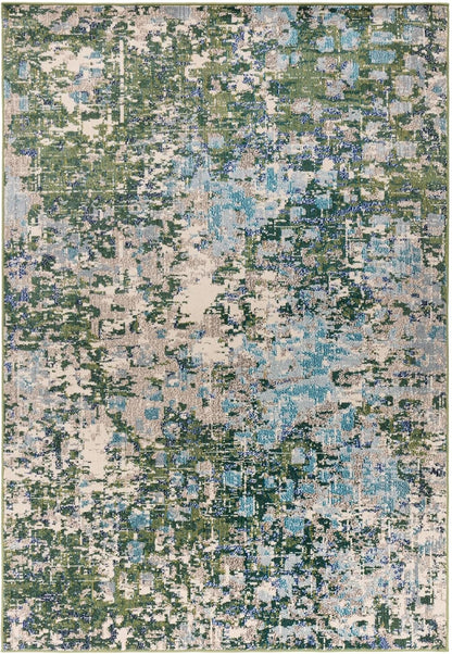 Colores Cloud Jungle CO09 Rug – Abstract Green Flatweave Carpet for Living Room, Bedroom, Kitchen, Kids Room