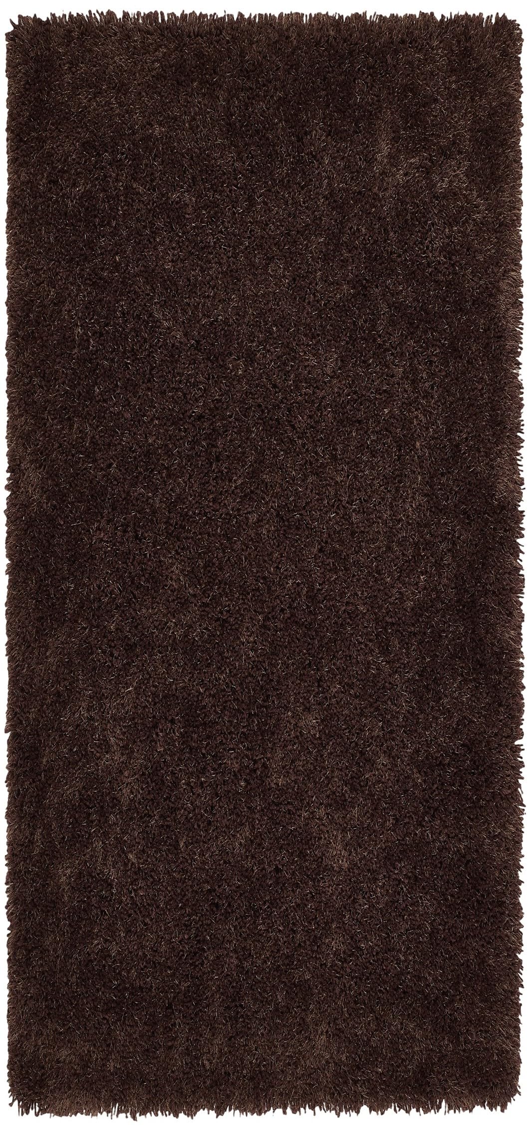 Hochfloriger Flurteppich für Schlafzimmer, Wohnzimmer, Nachttisch, flauschig, hochwertig, luxuriös, handgetuftet, seidig, einfarbig, weich, dicker Flor, fusselfrei, 67 x 200 cm (2'3" x 6'7")