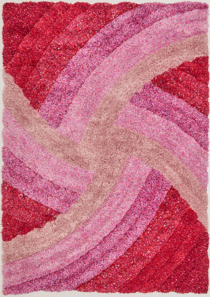 Hochflorteppich für Wohnzimmer, Schlafzimmer, Esszimmer, weicher Plüsch, flauschig, seidig, Stella-Wirbelmuster, 3D-Hochflorteppich in großer Größe, 160 x 230 cm (5'3" x 7'7")