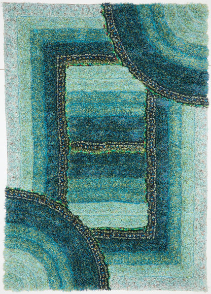 Shaggy-Teppich für Wohnzimmer, Schlafzimmer, Esszimmer, weicher Plüsch, flauschig, seidig, für den Boden, Gittermuster, 3D-Shaggy-Teppich in großer Größe, 160 x 230 cm (5'3" x 7'7")