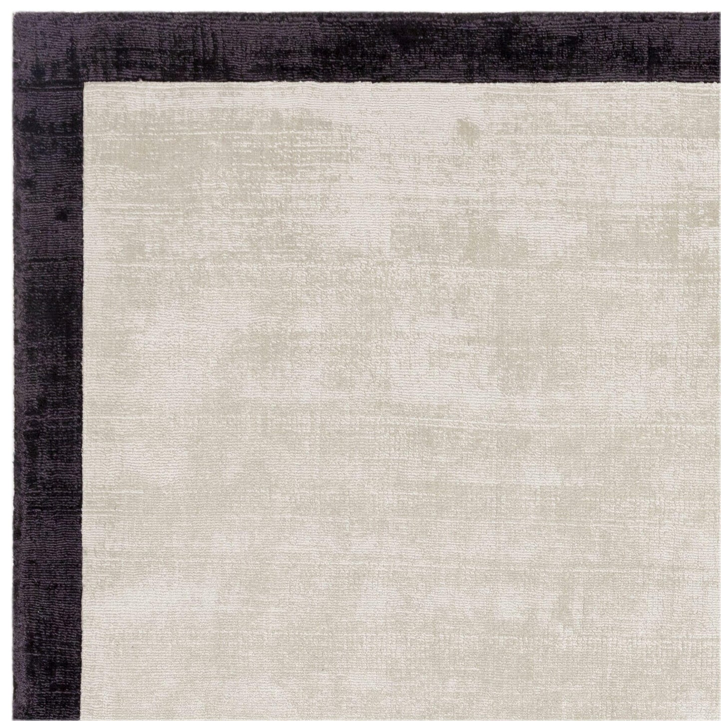 Blade Border Plain Viskose-Teppich – handgewebt, im Used-Look, hochglänzend, seidig weich, luxuriös