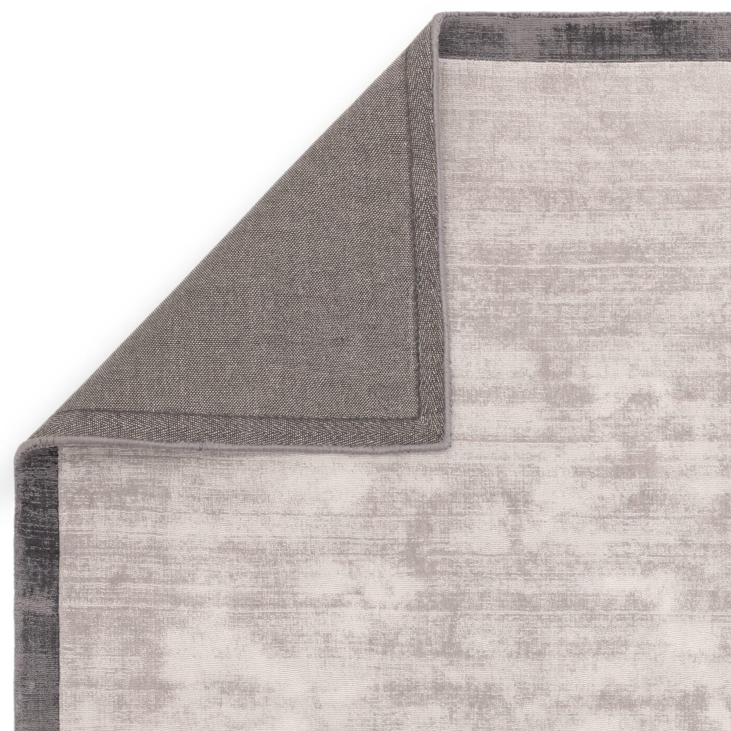 Blade Border Plain Viskose-Teppich – handgewebt, im Used-Look, hochglänzend, seidig weich, luxuriös