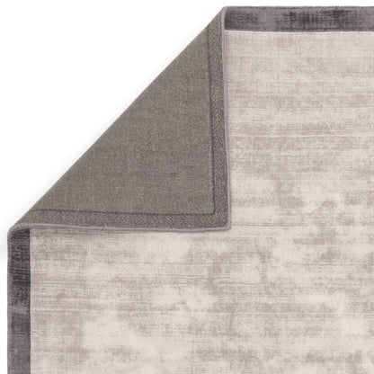 Blade Border Plain Viskose-Teppich – handgewebt, im Used-Look, hochglänzend, seidig weich, luxuriös