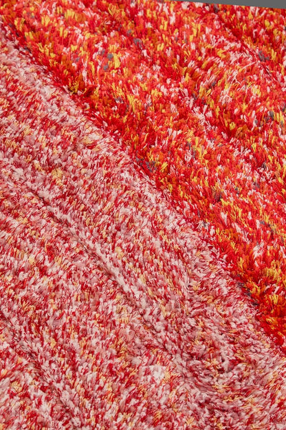 Lena Wave 3D Shaggy Rug – Red – 160x230 cm Soft Plush High Pile Carpet