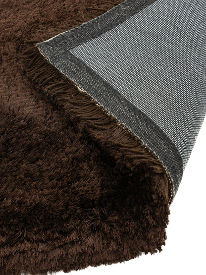 Plüschiger Shaggy-Teppich für Wohnzimmer und Schlafzimmer, Hochflor, dick, flauschig, handgefertigt, fusselfrei, seidig, schimmernd, glänzend, einfarbig, Hochflor-Teppich