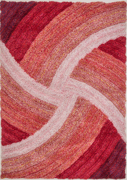 Hochflorteppich für Wohnzimmer, Schlafzimmer, Esszimmer, weicher Plüsch, flauschig, seidig, Stella-Wirbelmuster, 3D-Hochflorteppich in großer Größe, 160 x 230 cm (5'3" x 7'7")