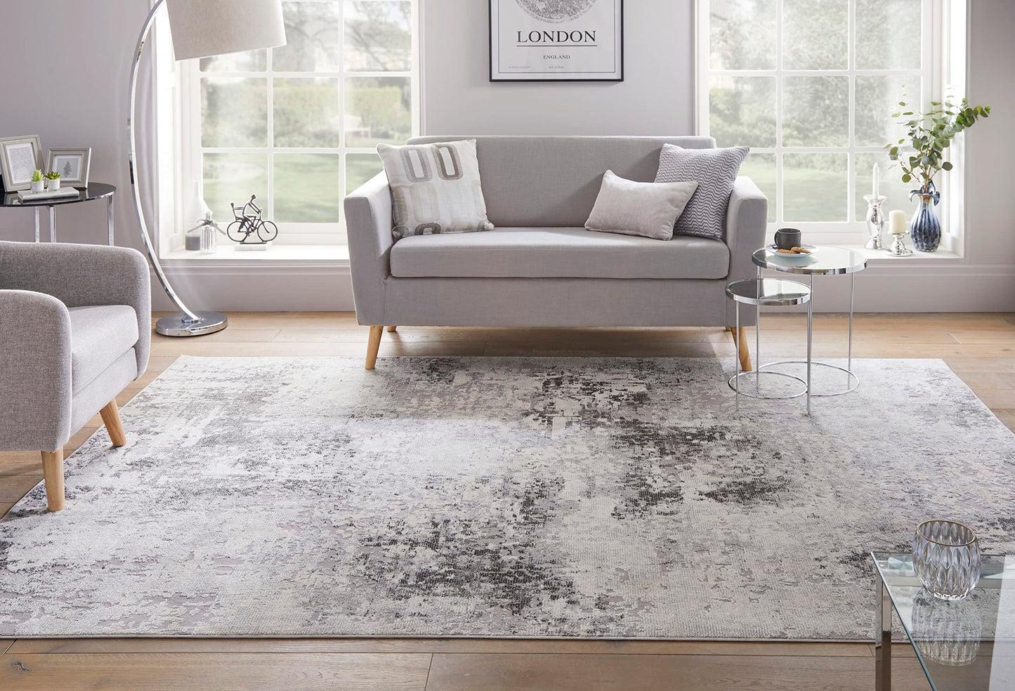 Lord of Rugs Rossa ROS03 Abstract Rug for Living Room Bedroom Carpet Bright Colourful Tones Soft Area Rug