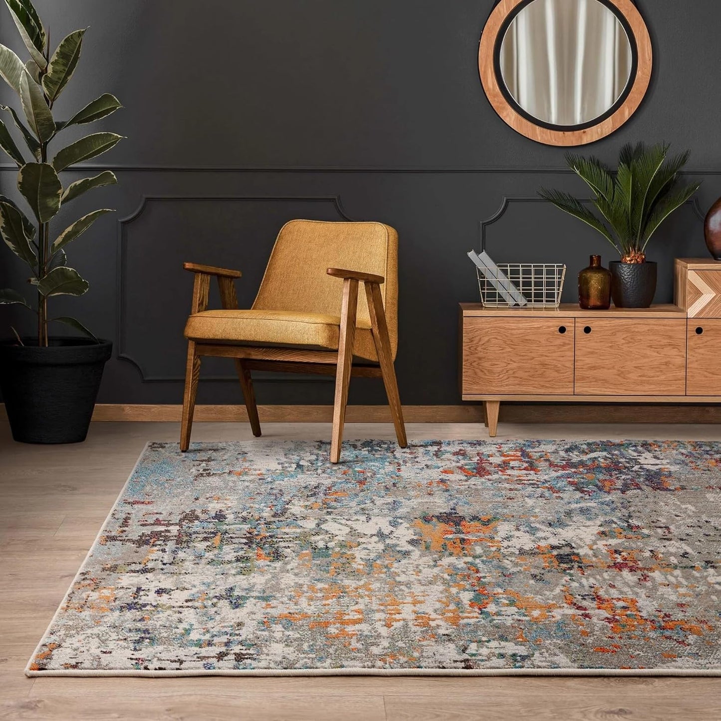 Colores Cloud Everest CO11 Rug – Abstract Flatweave Carpet in Earthy Multi-Colours
