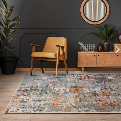 Colores Cloud Everest CO11 Rug – Abstract Flatweave Carpet in Earthy Multi-Colours