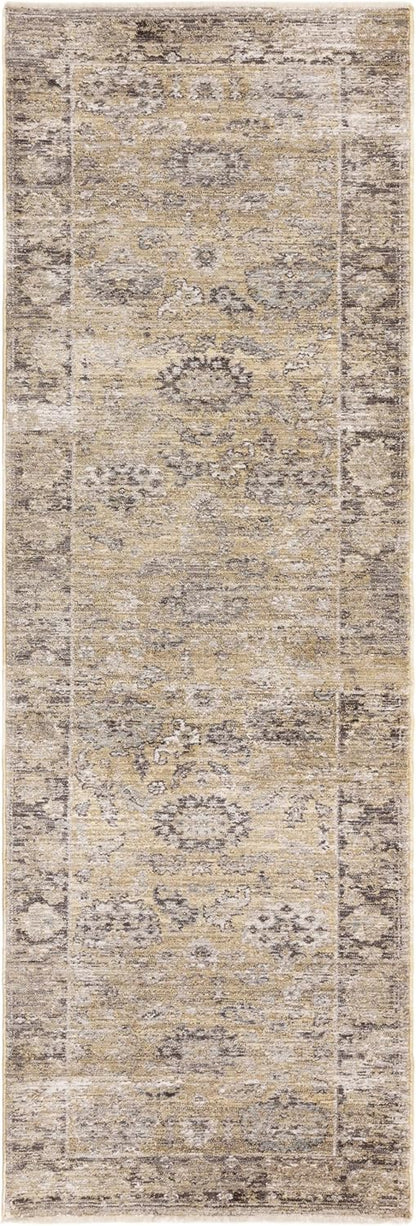 Jasper JA06 Gelbgold Läufer – Traditioneller Teppich im Antik-Stil 67x240 cm