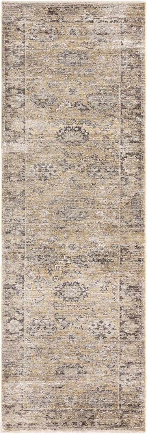 Jasper JA06 Yellow Gold Runner – Traditional Antique Style Rug 67x240 cm