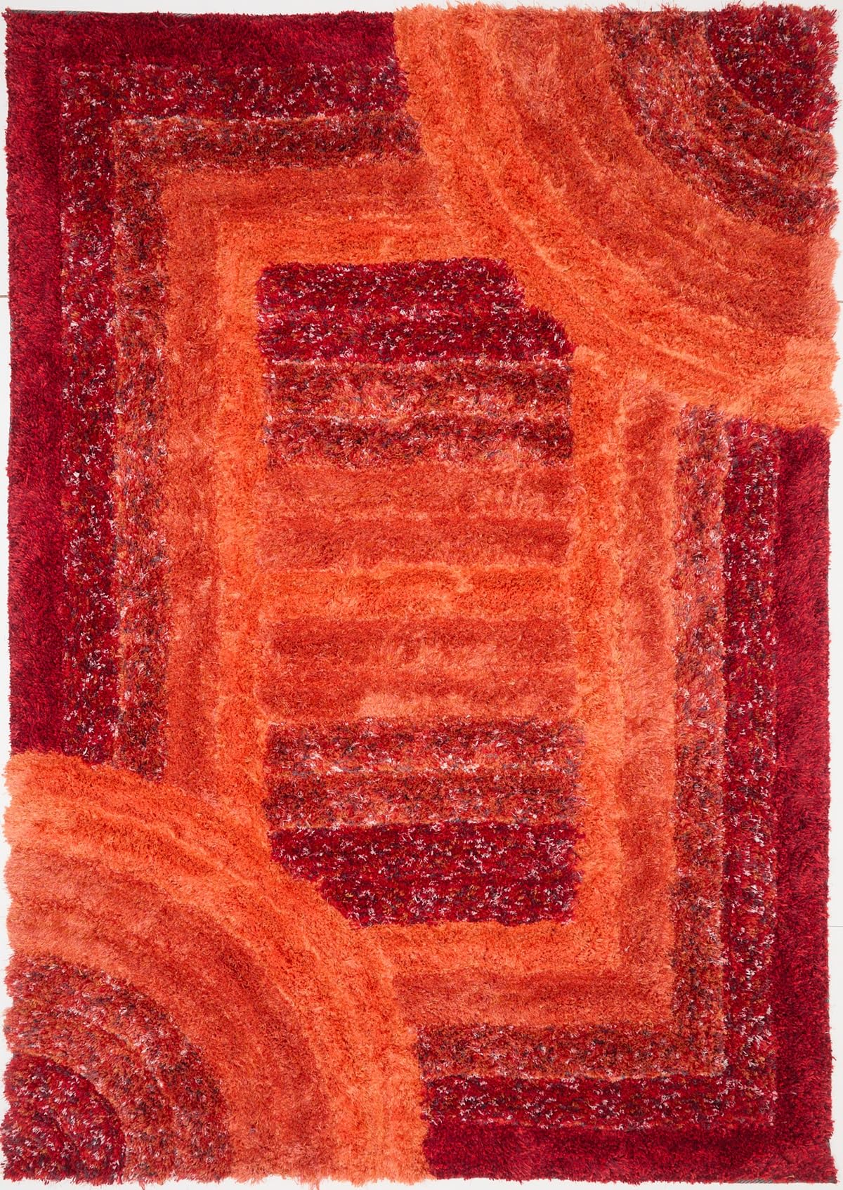 Shaggy-Teppich für Wohnzimmer, Schlafzimmer, Esszimmer, weicher Plüsch, flauschig, seidig, für den Boden, Gittermuster, 3D-Shaggy-Teppich in großer Größe, 160 x 230 cm (5'3" x 7'7")