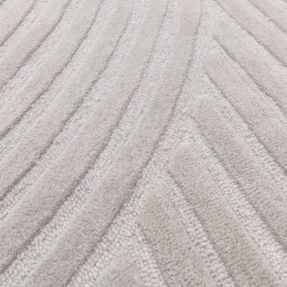 Hague Hand Made Wool Rug for Bedroom Dining Living Room Geometric Lines Tufted Modern Classic Soft Luxury Rug Silver