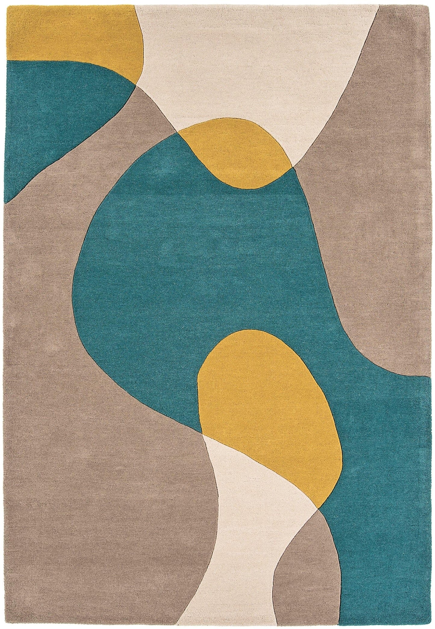 Matrix Arc Rug for Living Room Bedroom Soft Wool Hand Tufted Carpet Retro Geometric Multi Rug