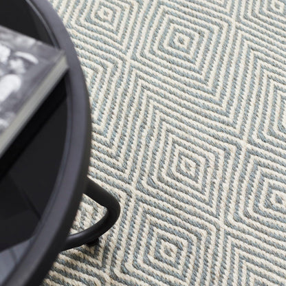 Flatweave Hand Woven Wool Rug for Living Room Dining Room Bedroom Kitchen Geometric Diamond Pattern Home Decor Area Rug