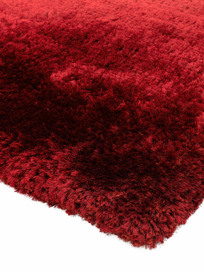 Plüschiger Shaggy-Teppich für Wohnzimmer und Schlafzimmer, Hochflor, dick, flauschig, handgefertigt, fusselfrei, seidig, schimmernd, glänzend, einfarbig, Hochflor-Teppich
