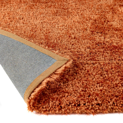 Hochfloriger Flurteppich für Schlafzimmer, Wohnzimmer, Nachttisch, flauschig, hochwertig, luxuriös, handgetuftet, seidig, einfarbig, weich, dicker Flor, fusselfrei, 67 x 200 cm (2'3" x 6'7")