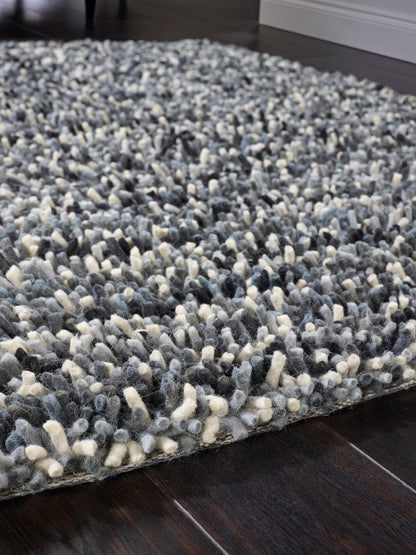 Origins Rocks Thick Tubular Pile Shaggy Rug Living Room Bedroom Hand Woven Soft Fluffy Luxurious Wool Area Rug