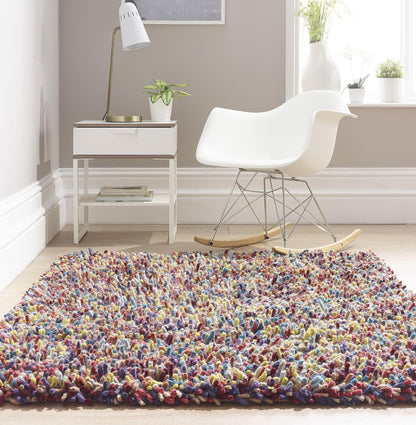 Origins Rocks Thick Tubular Pile Shaggy Rug Living Room Bedroom Hand Woven Soft Fluffy Luxurious Wool Area Rug