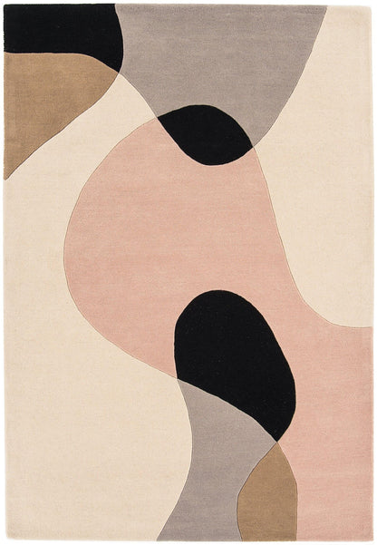 Matrix Arc Rug for Living Room Bedroom Soft Wool Hand Tufted Carpet Retro Geometric Multi Rug