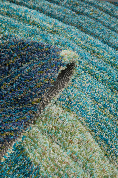 Hochflorteppich für Wohnzimmer, Schlafzimmer, Esszimmer, weicher Plüsch, flauschig, seidig, Stella-Wirbelmuster, 3D-Hochflorteppich in großer Größe, 160 x 230 cm (5'3" x 7'7")