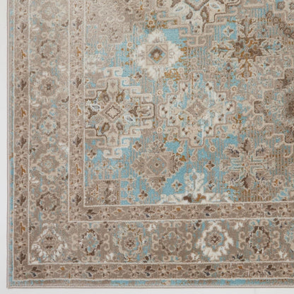 Läufer 550AG mit blauem Rand – traditioneller, rutschfester Vintage-Teppich (300 x 80 cm)