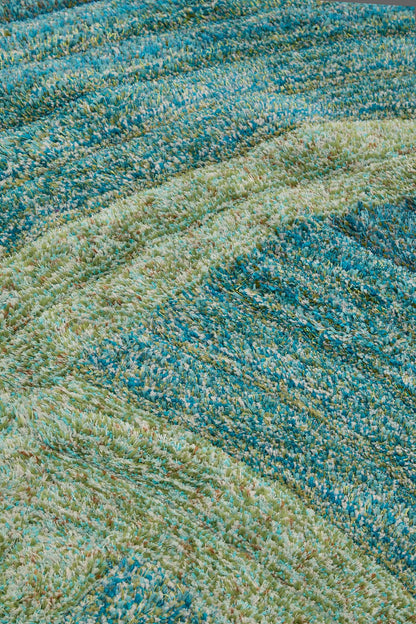 Hochflorteppich für Wohnzimmer, Schlafzimmer, Esszimmer, weicher Plüsch, flauschig, seidig, Stella-Wirbelmuster, 3D-Hochflorteppich in großer Größe, 160 x 230 cm (5'3" x 7'7")