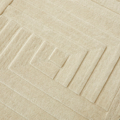 Maze Wool Rug for Living Room Bedroom Hand Tufted Thick Heavyweight Luxurious 3D Geometric Rug