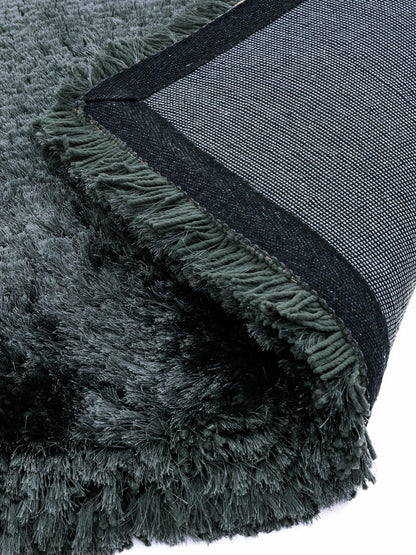 Plüschiger Shaggy-Teppich für Wohnzimmer und Schlafzimmer, Hochflor, dick, flauschig, handgefertigt, fusselfrei, seidig, schimmernd, glänzend, einfarbig, Hochflor-Teppich