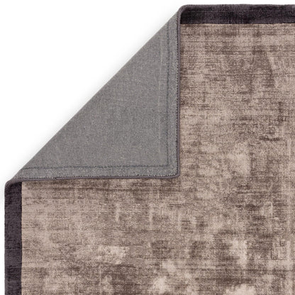 Blade Border Plain Viskose-Teppich – handgewebt, im Used-Look, hochglänzend, seidig weich, luxuriös