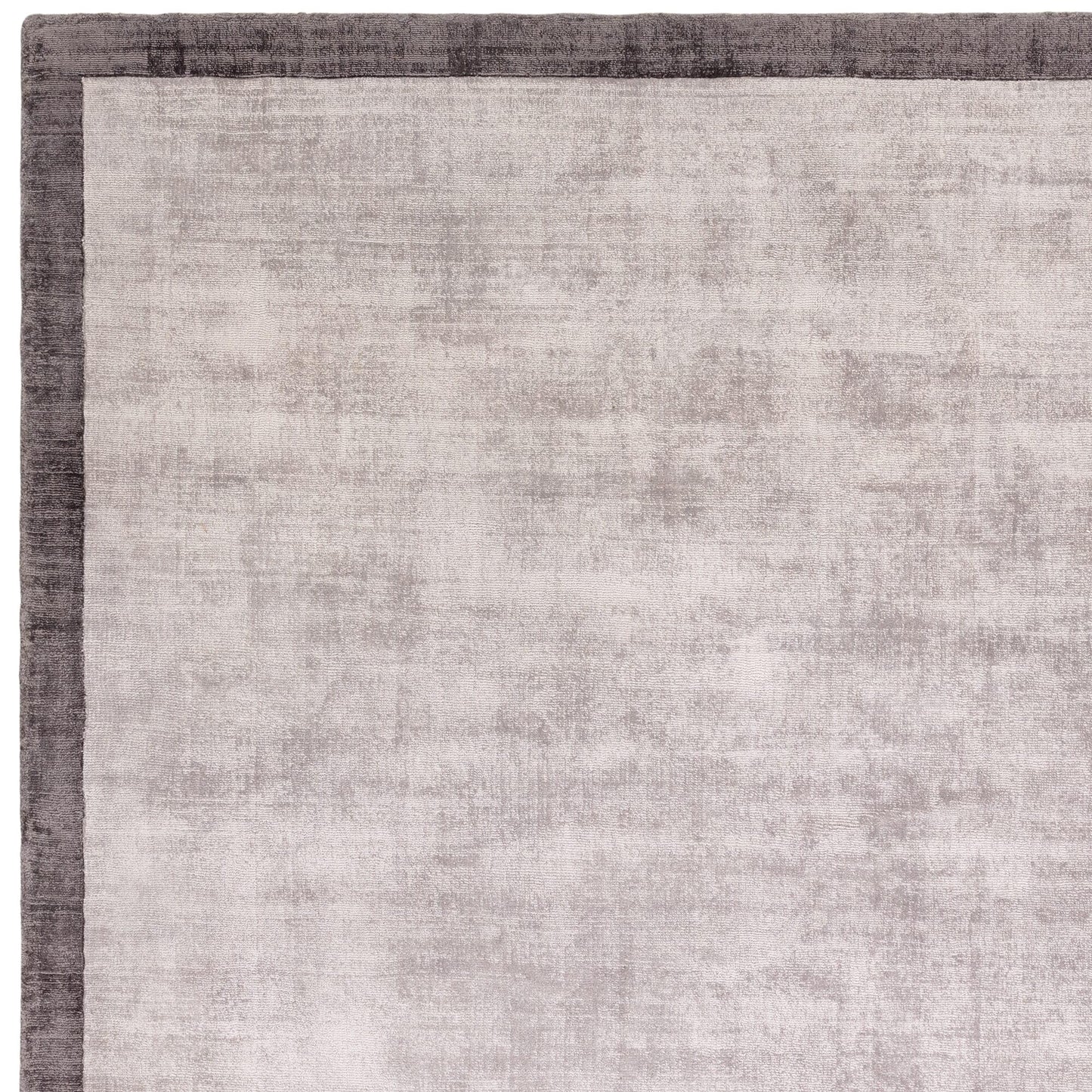 Blade Border Plain Viskose-Teppich – handgewebt, im Used-Look, hochglänzend, seidig weich, luxuriös