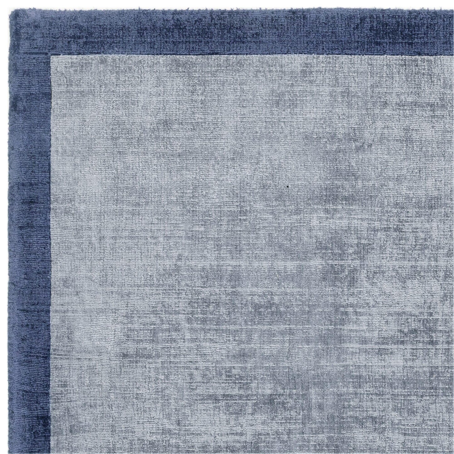 Blade Border Plain Viskose-Teppich – handgewebt, im Used-Look, hochglänzend, seidig weich, luxuriös
