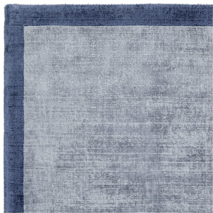 Blade Border Plain Viskose-Teppich – handgewebt, im Used-Look, hochglänzend, seidig weich, luxuriös