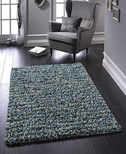 Origins Rocks Thick Tubular Pile Shaggy Rug Living Room Bedroom Hand Woven Soft Fluffy Luxurious Wool Area Rug