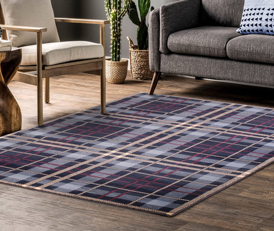Tartan Rug for Living Room Bedroom Traditional Classic Tartan Check Design Soft Quality Rug Home Carpet