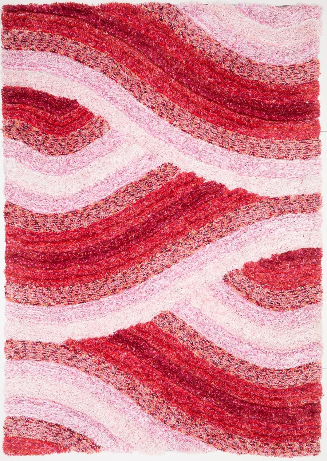 Wave 3D Shaggy Teppich – Lila – 160x230 cm Weicher Plüsch Hochflor Teppich