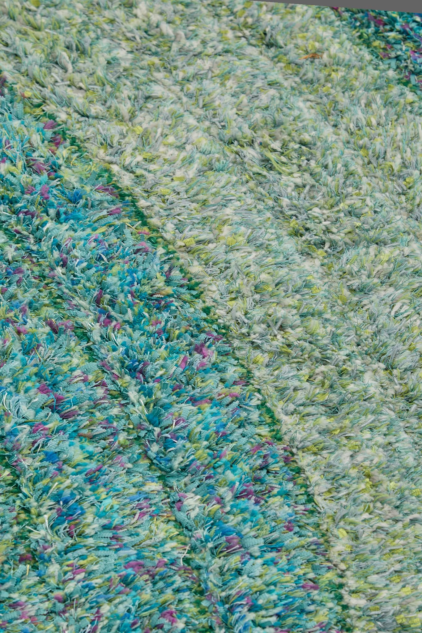 Shaggy-Teppich für Wohnzimmer, Schlafzimmer, Esszimmer, weicher Plüsch, flauschig, seidig, für den Bodenbereich, Lena, Wellenmuster, 3D-Shaggy-Teppich in großer Größe, 160 x 230 cm (5'3" x 7'7")