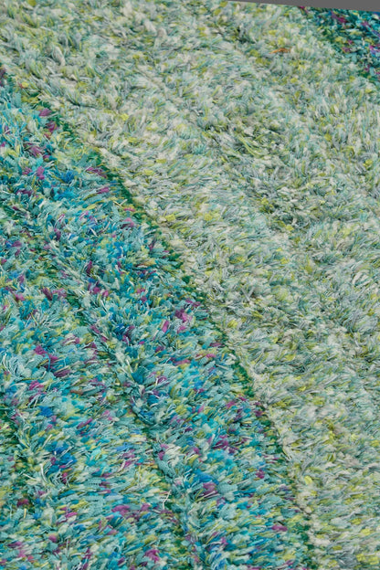 Shaggy-Teppich für Wohnzimmer, Schlafzimmer, Esszimmer, weicher Plüsch, flauschig, seidig, für den Bodenbereich, Lena, Wellenmuster, 3D-Shaggy-Teppich in großer Größe, 160 x 230 cm (5'3" x 7'7")