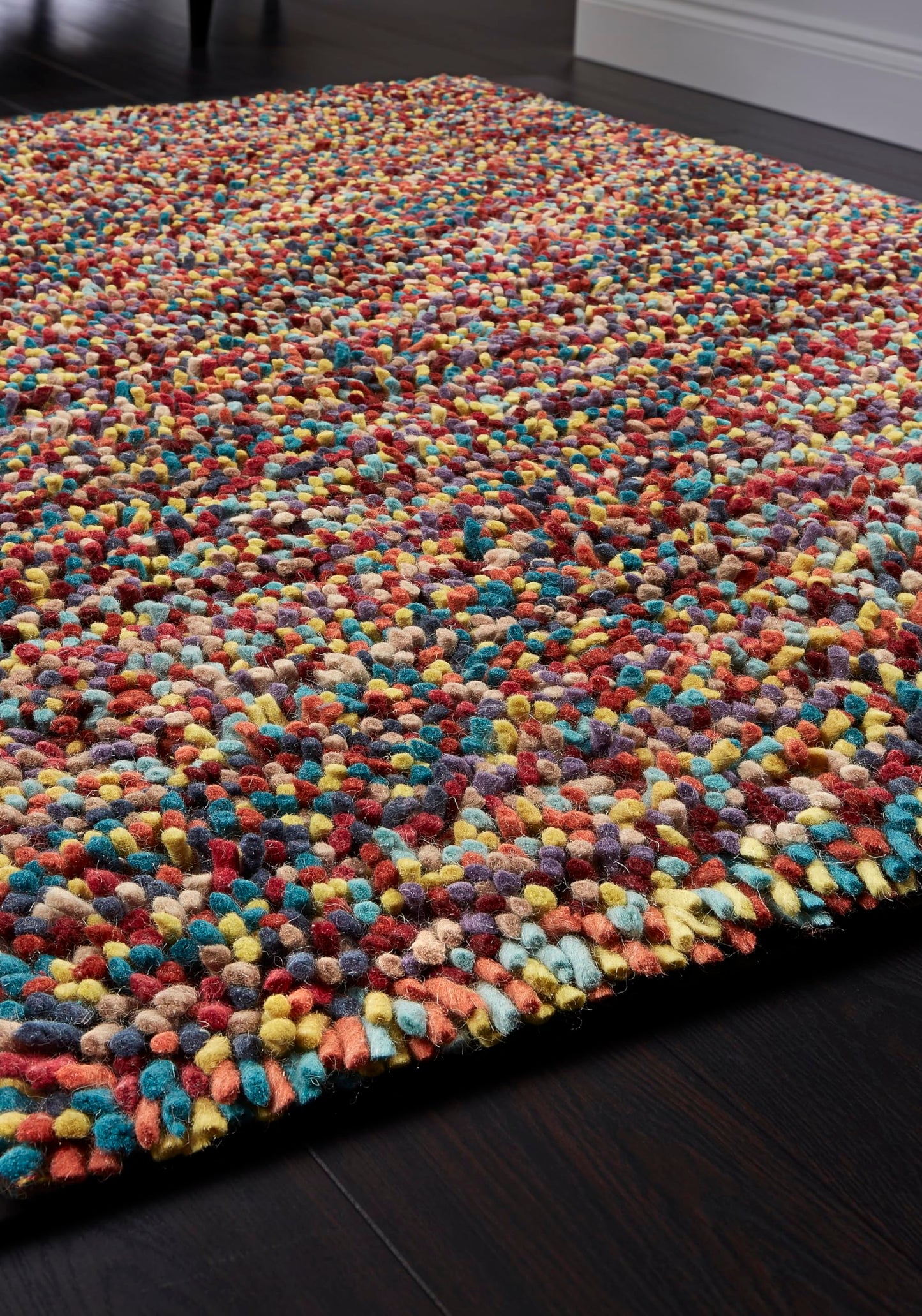 Origins Rocks Thick Tubular Pile Shaggy Rug Living Room Bedroom Hand Woven Soft Fluffy Luxurious Wool Area Rug