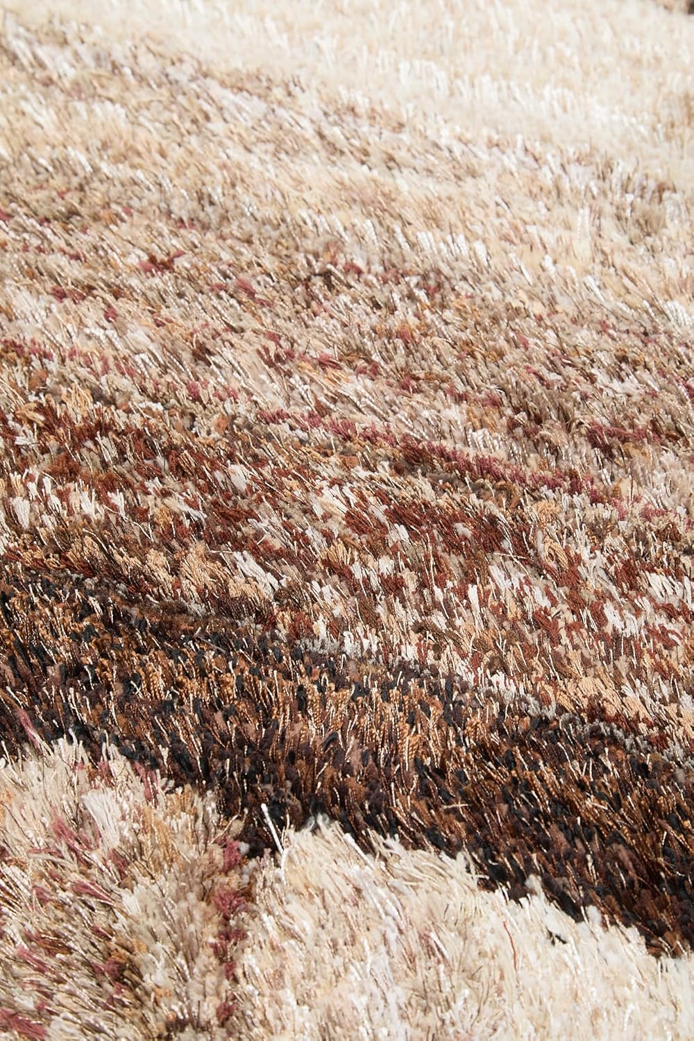 Wave 3D Shaggy Teppich – Mokka – 160x230 cm Weicher Plüsch Hochflor Teppich